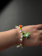 Frog Jewelry Set – Beaded Frog Necklace & Bracelet, Goblincore Fairycore