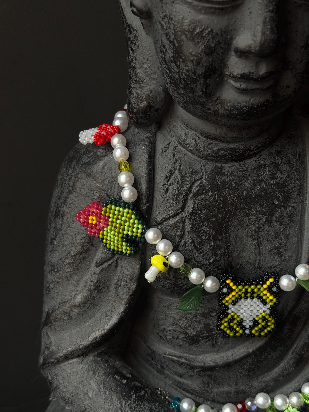 Frog Jewelry Set – Beaded Frog Necklace & Bracelet, Goblincore Fairycore