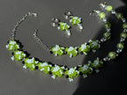 Beaded Frog Jewelry Set – Green Frog Necklace, Bracelet & Earrings