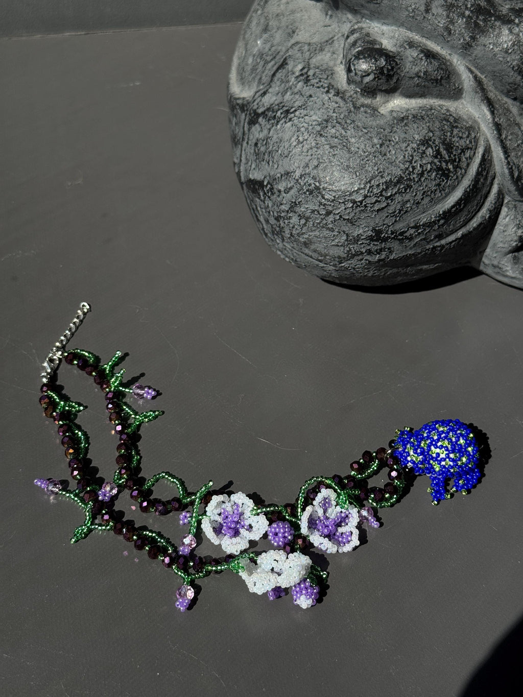 Floral Frog Necklace – Handmade Beaded Frog Necklace