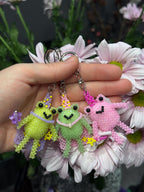 Handmade Beaded Frog Wizard Keychain, Cute Frog Charm, Frog Keyring, Gift for Frog Lovers