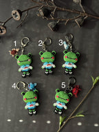 Handmade Beaded Frog Keychain, Cute Frog Charm, Frog Keyring, Gift for Frog Lovers