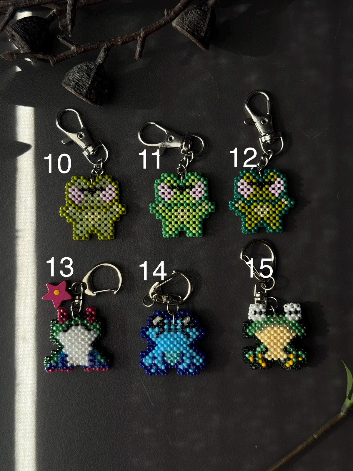 Handmade Beaded Frog Keychain, Cute Frog Charm, Frog Keyring, Gift for Frog Lovers
