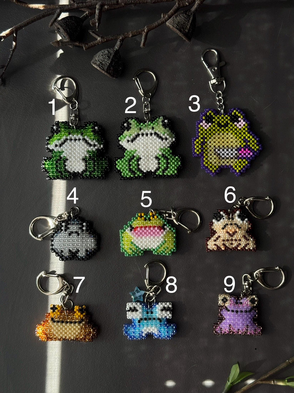 Handmade Beaded Frog Keychain, Cute Frog Charm, Frog Keyring, Gift for Frog Lovers