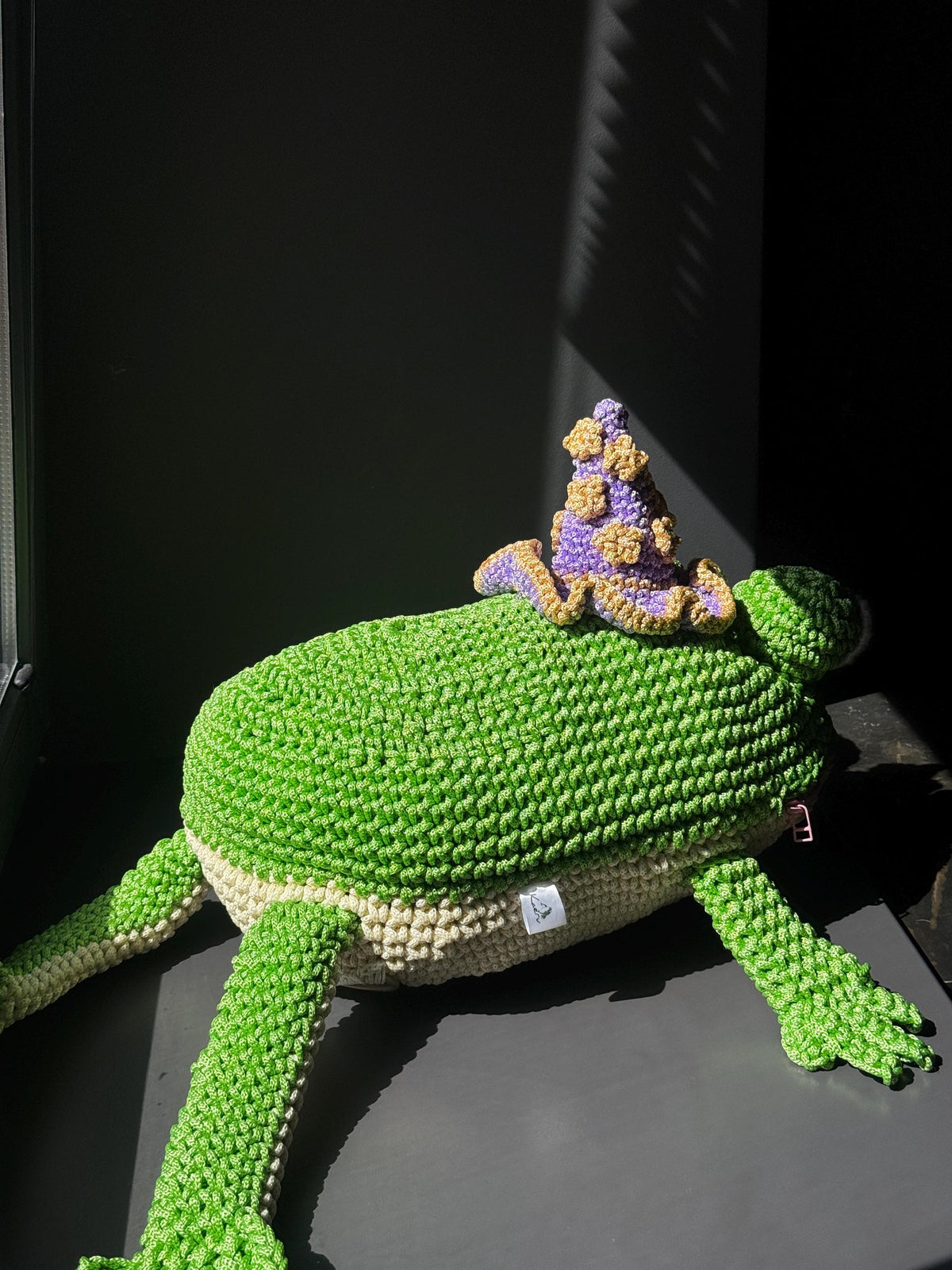 Witch Frog Backpack Crochet Bag – Handmade Frog Backpack with Witch Hat, Goblincore Backpack
