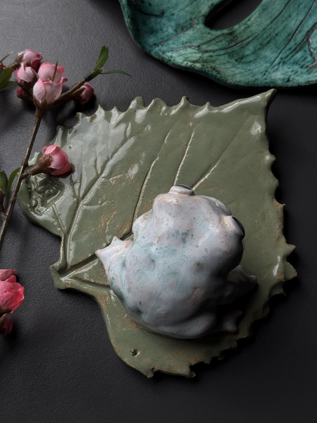 Ceramic Frog Incense Holder, Handmade Frog Decor, Palo Santo Holder, Frog Sculpture, Cottagecore Gift for Frog Lovers