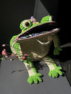 Witch Frog Backpack Crochet Bag – Handmade Frog Backpack with Witch Hat, Goblincore Backpack