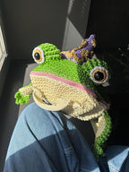 Witch Frog Backpack Crochet Bag – Handmade Frog Backpack with Witch Hat, Goblincore Backpack