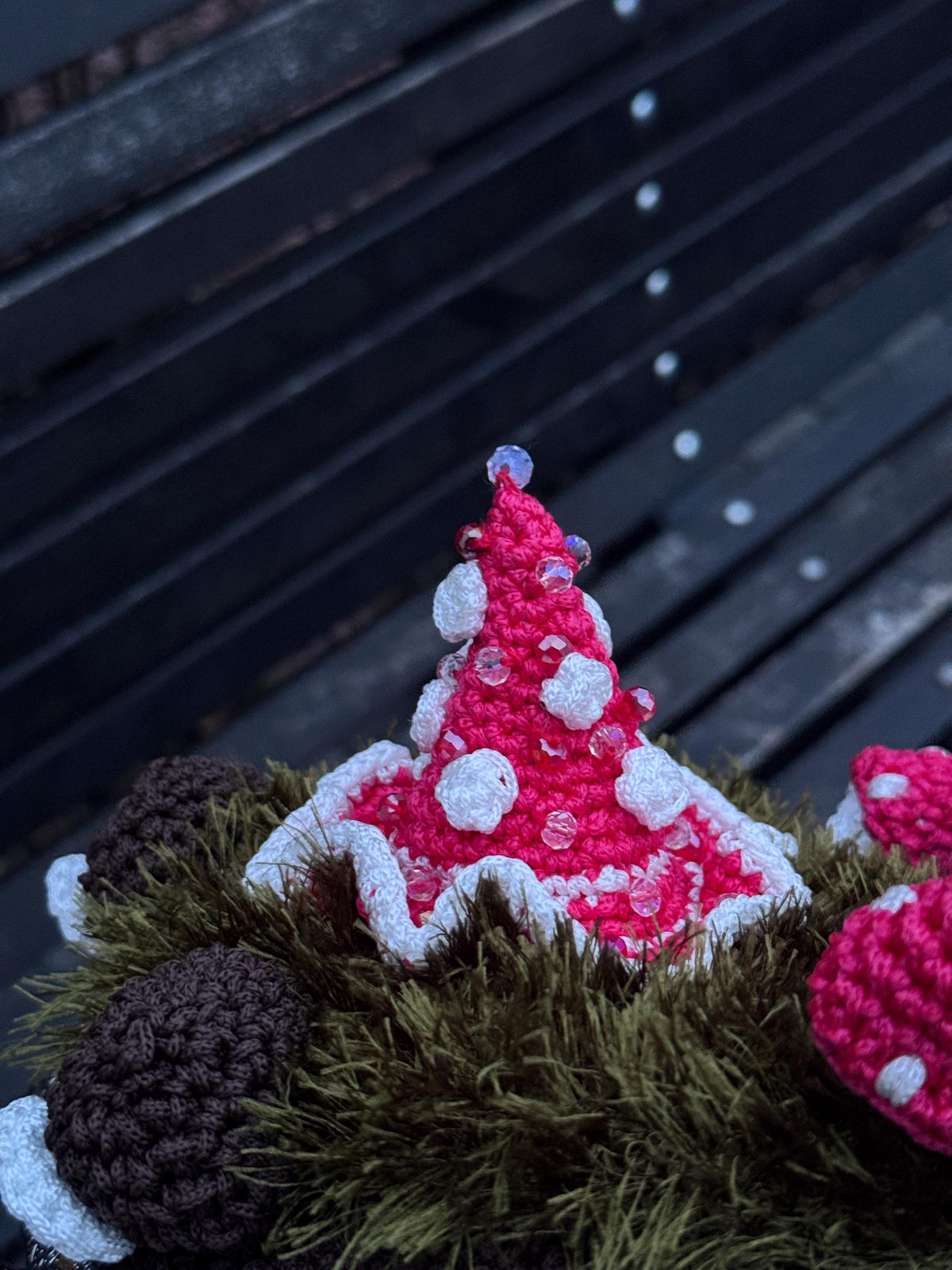 Forest Frog Bag — Goblincore Crochet Toad Purse with Mushrooms & Moss — Cottagecore Crossbody — Handmade Kaeru Frog Bag