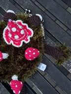 Forest Frog Bag — Goblincore Crochet Toad Purse with Mushrooms & Moss — Cottagecore Crossbody — Handmade Kaeru Frog Bag