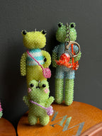 Handmade Beaded Frog Keychain, Cute Frog Charm, Frog Keyring, Gift for Frog Lovers