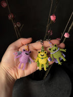 Handmade Beaded Frog Wizard Keychain, Cute Frog Charm, Frog Keyring, Gift for Frog Lovers