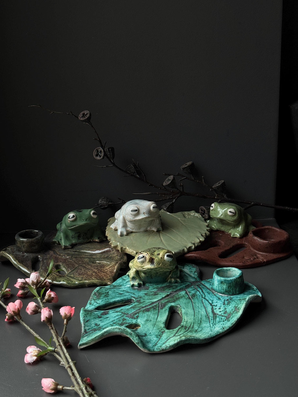 Ceramic Frog Incense Holder, Handmade Frog Decor, Palo Santo Holder, Frog Sculpture, Cottagecore Gift for Frog Lovers