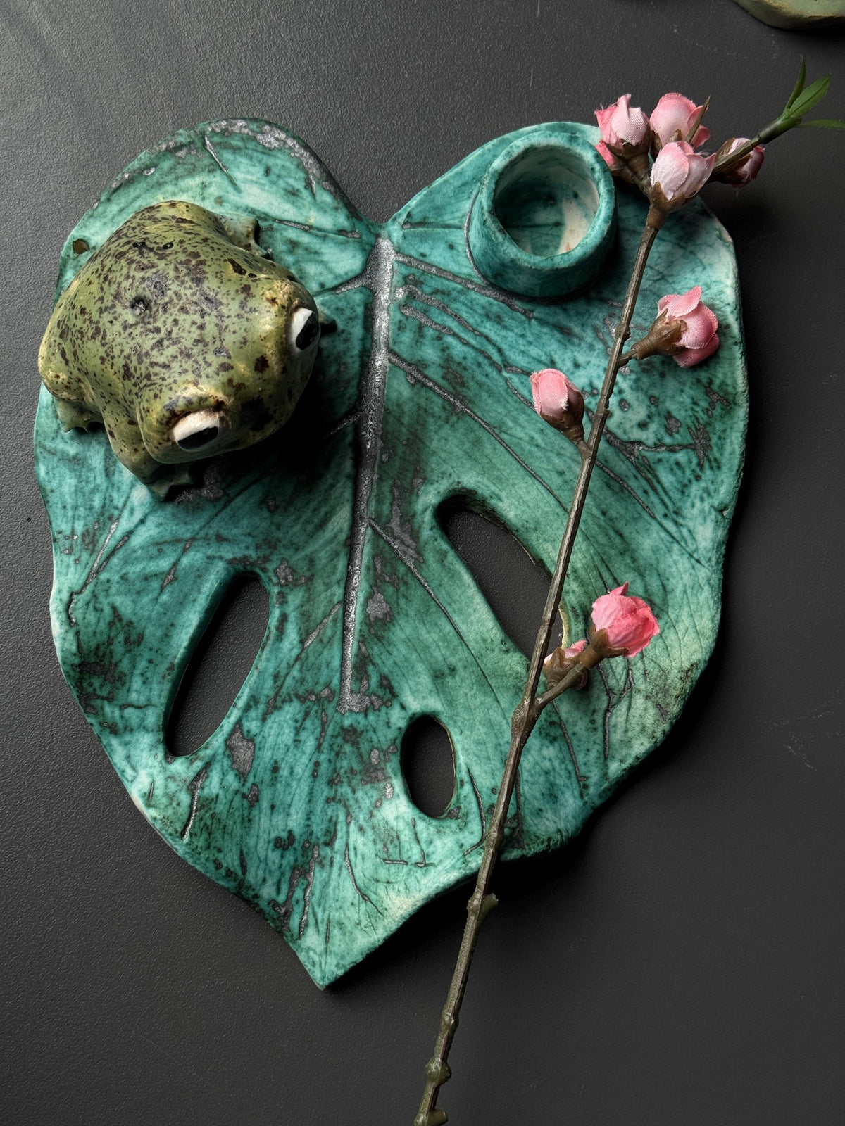 Ceramic Frog Incense Holder, Handmade Frog Decor, Palo Santo Holder, Frog Sculpture, Cottagecore Gift for Frog Lovers