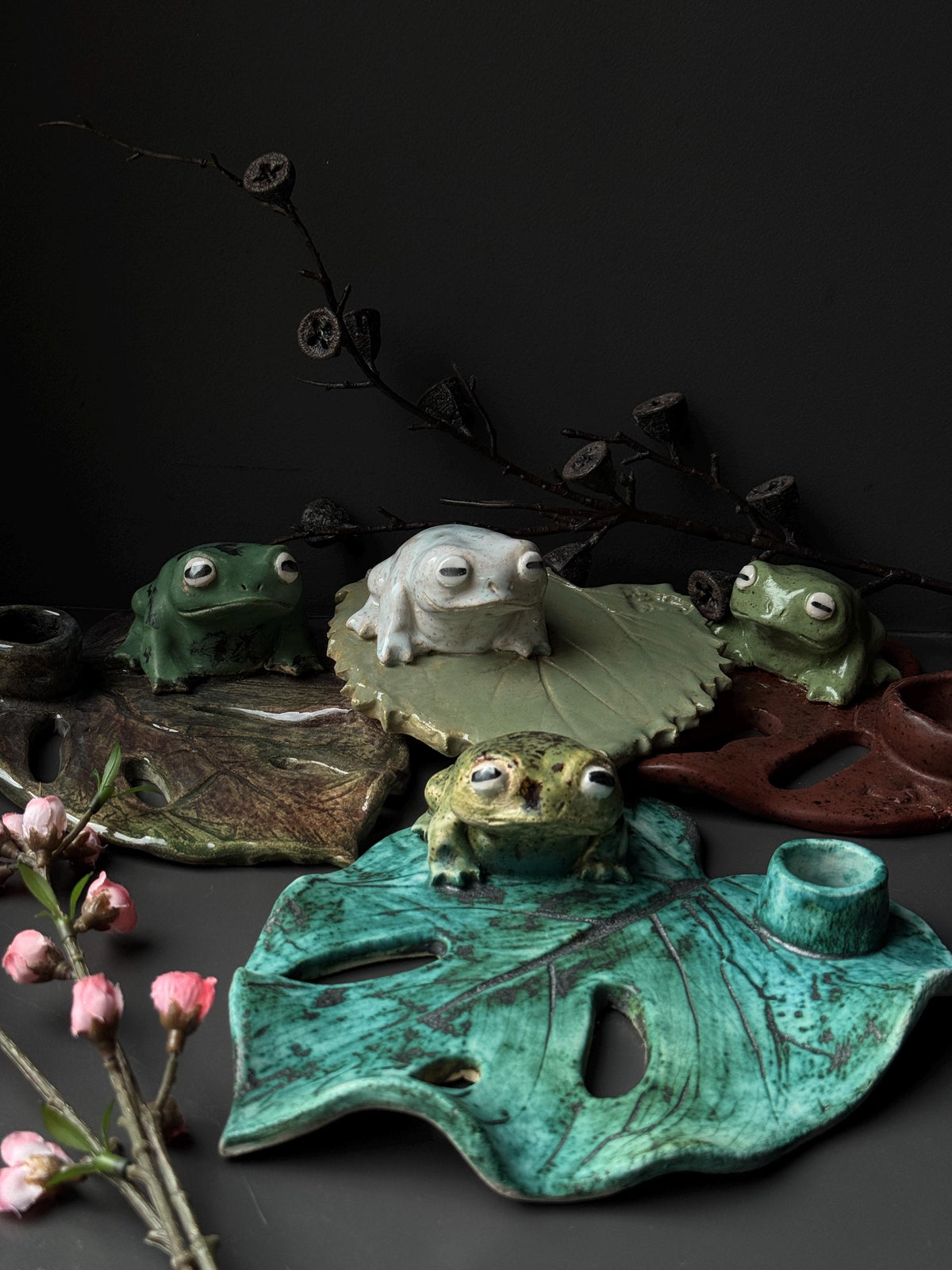 Ceramic Frog Incense Holder, Handmade Frog Decor, Palo Santo Holder, Frog Sculpture, Cottagecore Gift for Frog Lovers