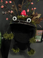 Forest Frog Bag — Goblincore Crochet Toad Purse with Mushrooms & Moss — Cottagecore Crossbody — Handmade Kaeru Frog Bag