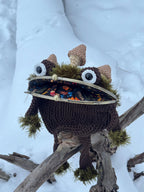 Forest Frog Bag — Goblincore Crochet Toad Purse with Mushrooms & Moss — Cottagecore Crossbody — Handmade Kaeru Frog Bag