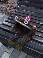 Forest Frog Bag — Goblincore Crochet Toad Purse with Mushrooms & Moss — Cottagecore Crossbody — Handmade Kaeru Frog Bag