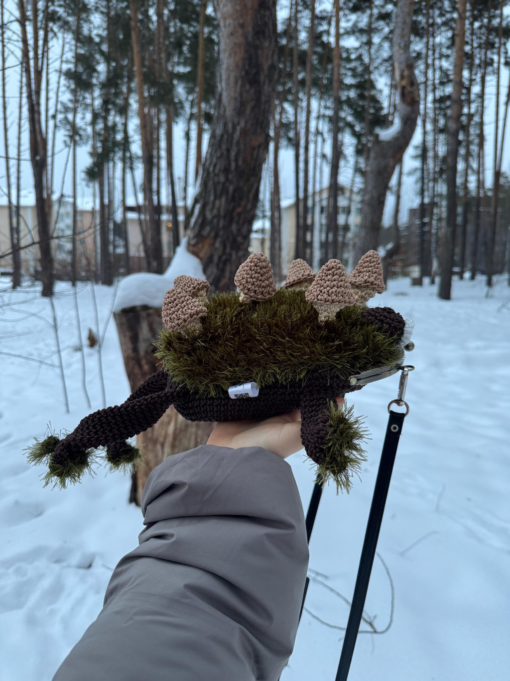 Forest Frog Bag — Goblincore Crochet Toad Purse with Mushrooms & Moss — Cottagecore Crossbody — Handmade Kaeru Frog Bag