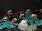 Ceramic Frog Incense Holder, Handmade Frog Decor, Palo Santo Holder, Frog Sculpture, Cottagecore Gift for Frog Lovers