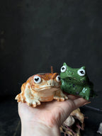 Handmade Tea Pet Frog – Ceramic Frog Figurine for Tea Ceremony, Altar & Meditation Decor