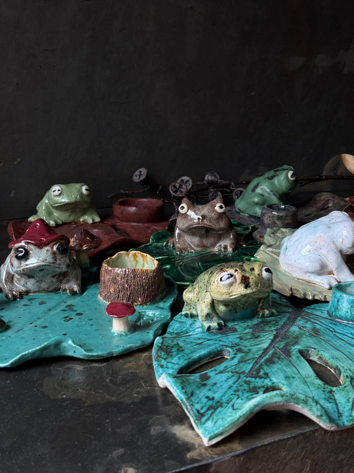 Ceramic Frog Incense Holder, Handmade Frog Decor, Palo Santo Holder, Frog Sculpture, Cottagecore Gift for Frog Lovers