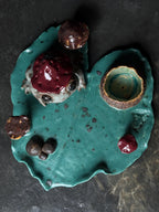 Ceramic Frog Incense Holder, Handmade Frog Decor, Palo Santo Holder, Frog Sculpture, Cottagecore Gift for Frog Lovers