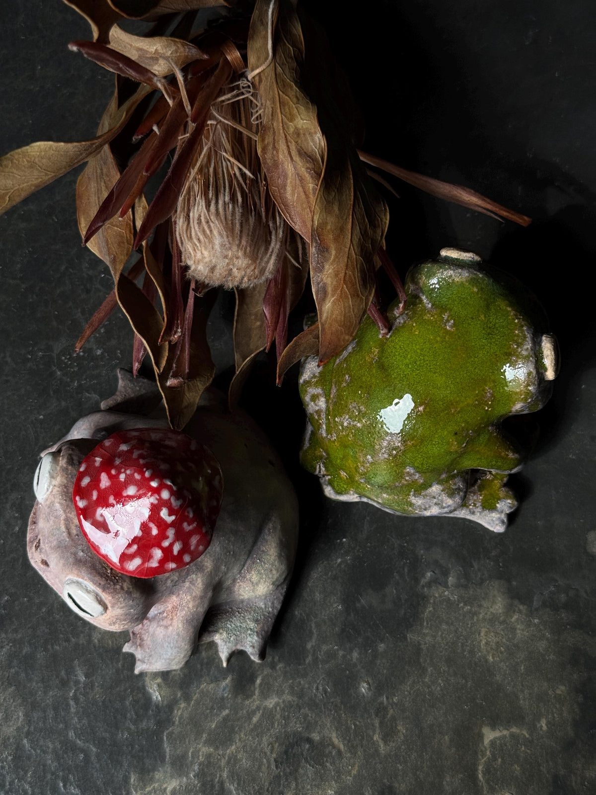Handmade Tea Pet Frog – Ceramic Frog Figurine for Tea Ceremony, Altar & Meditation Decor