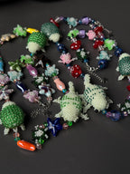 Forest Creature Jewelry Set – Handmade Beaded Necklace & Bracelet, Frog Turtle Chameleon Gift