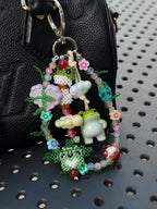 Beaded Frog Bag Charm, Handmade Purse Charm, Cute Frog Keychain, Whimsical Beaded Bag Accessory