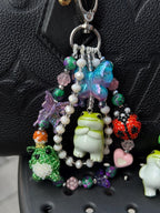 Beaded Frog Bag Charm, Handmade Purse Charm, Cute Frog Keychain, Whimsical Beaded Bag Accessory