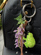 Beaded Frog Bag Charm, Handmade Purse Charm, Cute Frog Keychain, Whimsical Beaded Bag Accessory