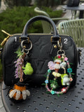 Beaded Frog Bag Charm, Handmade Purse Charm, Cute Frog Keychain, Whimsical Beaded Bag Accessory