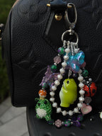 Beaded Frog Bag Charm, Handmade Purse Charm, Cute Frog Keychain, Whimsical Beaded Bag Accessory