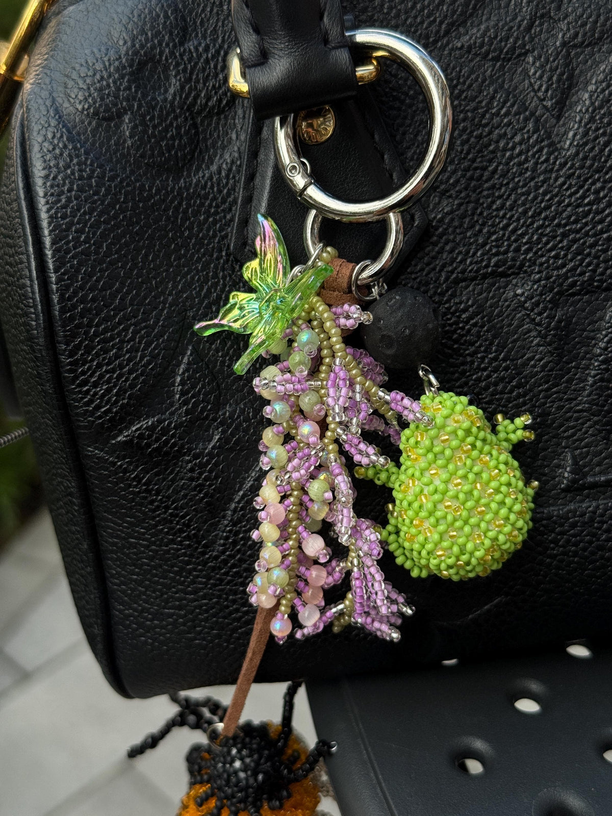 Beaded Frog Bag Charm, Handmade Purse Charm, Cute Frog Keychain, Whimsical Beaded Bag Accessory