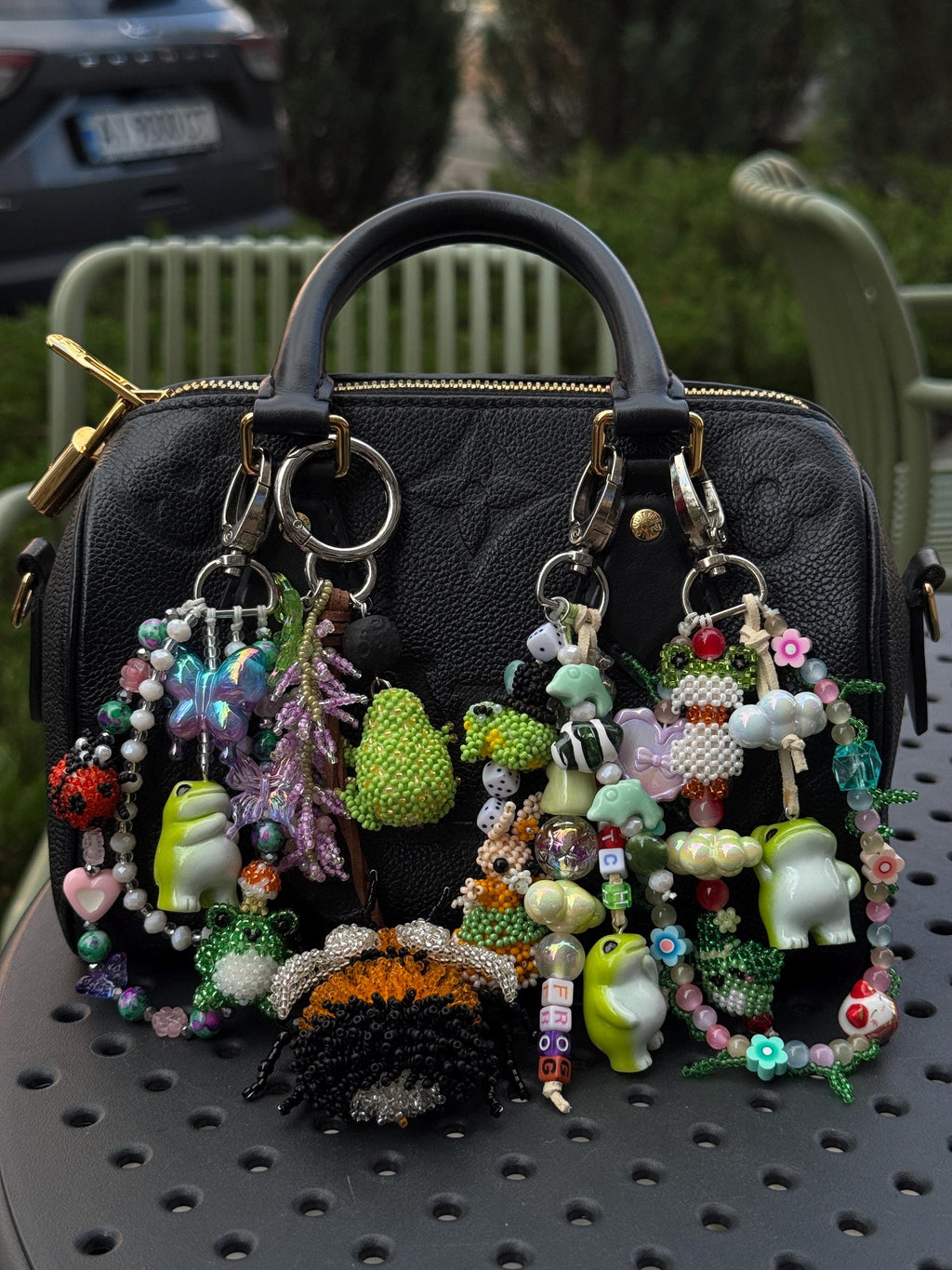 Beaded Frog Bag Charm, Handmade Purse Charm, Cute Frog Keychain, Whimsical Beaded Bag Accessory