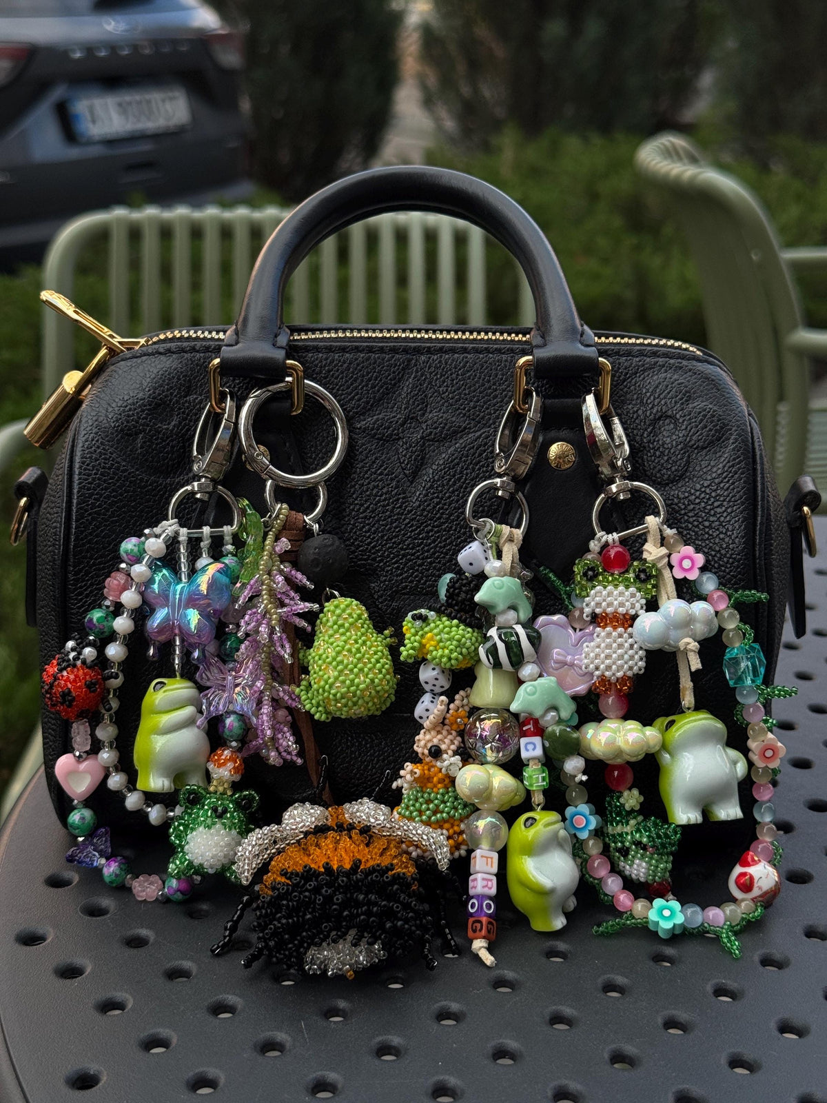 Beaded Frog Bag Charm, Handmade Purse Charm, Cute Frog Keychain, Whimsical Beaded Bag Accessory