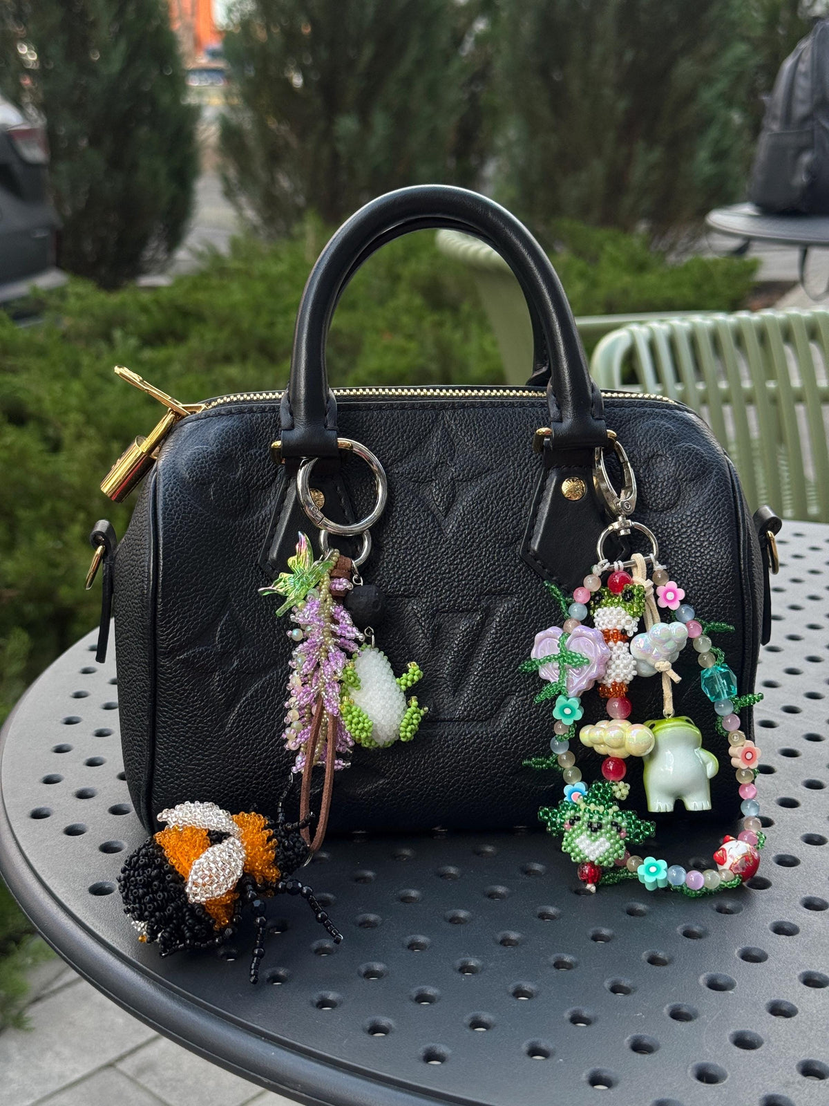 Beaded Frog Bag Charm, Handmade Purse Charm, Cute Frog Keychain, Whimsical Beaded Bag Accessory