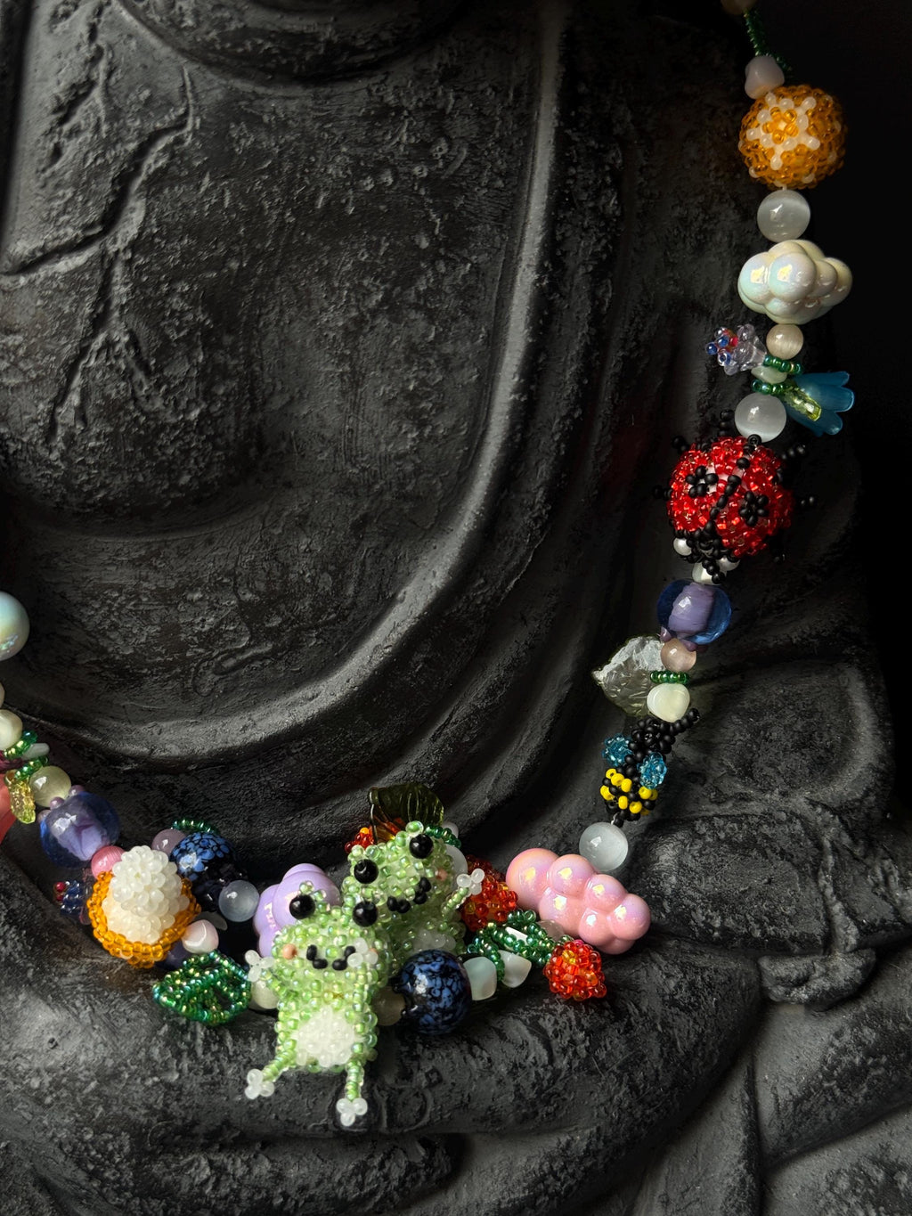 Forest Frog Jewelry Set – Handmade Beaded Necklace & Bracelet, Goblincore Fairycore Gift