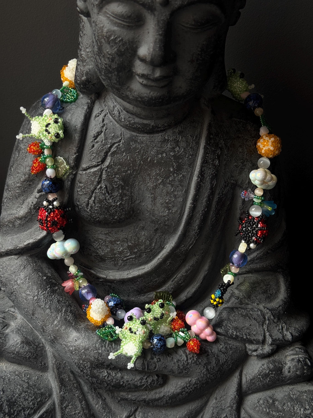 Forest Frog Jewelry Set – Handmade Beaded Necklace & Bracelet, Goblincore Fairycore Gift
