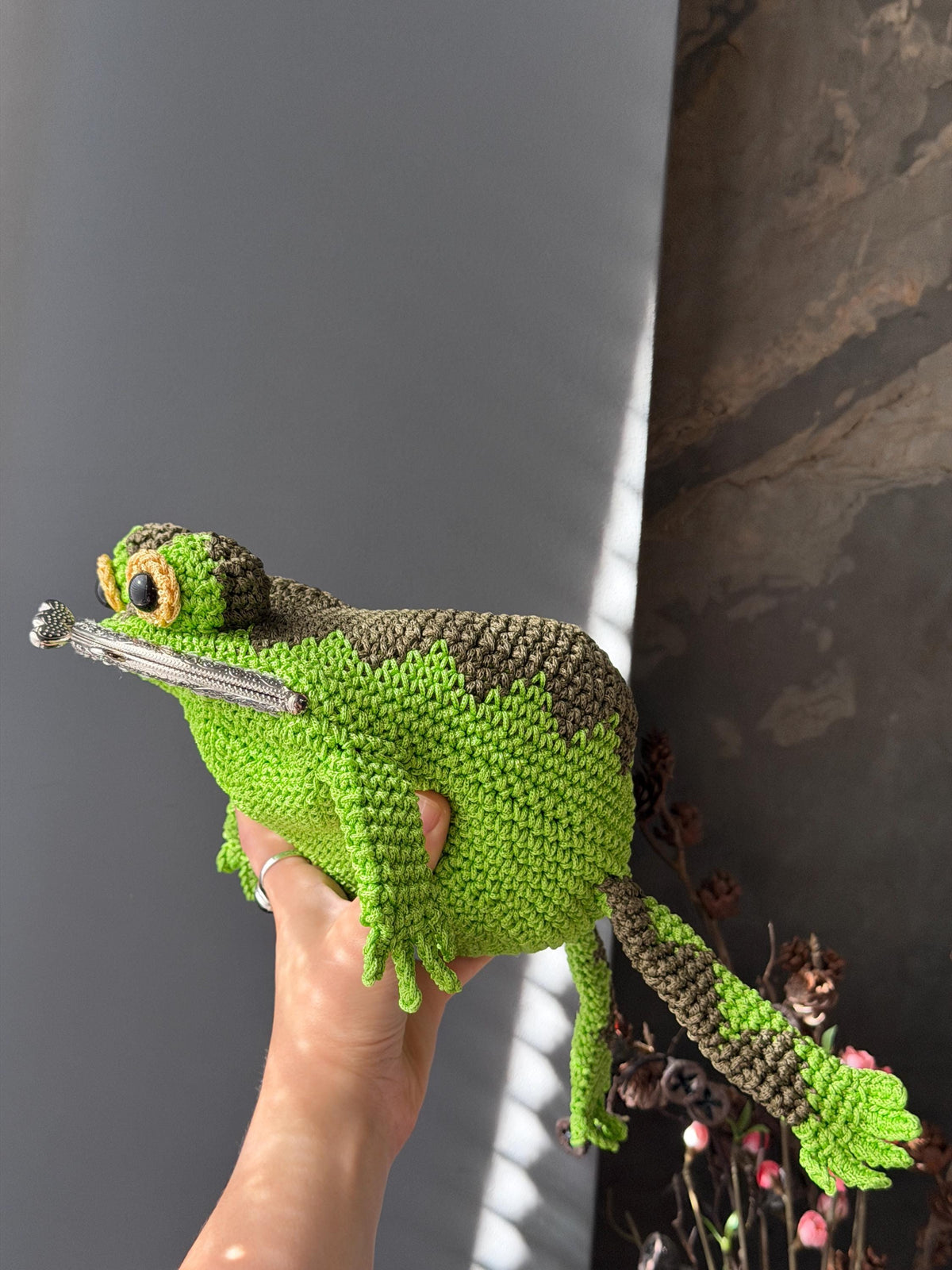 Goblincore Green Frog Bag – Crochet Frog Purse & Crossbody