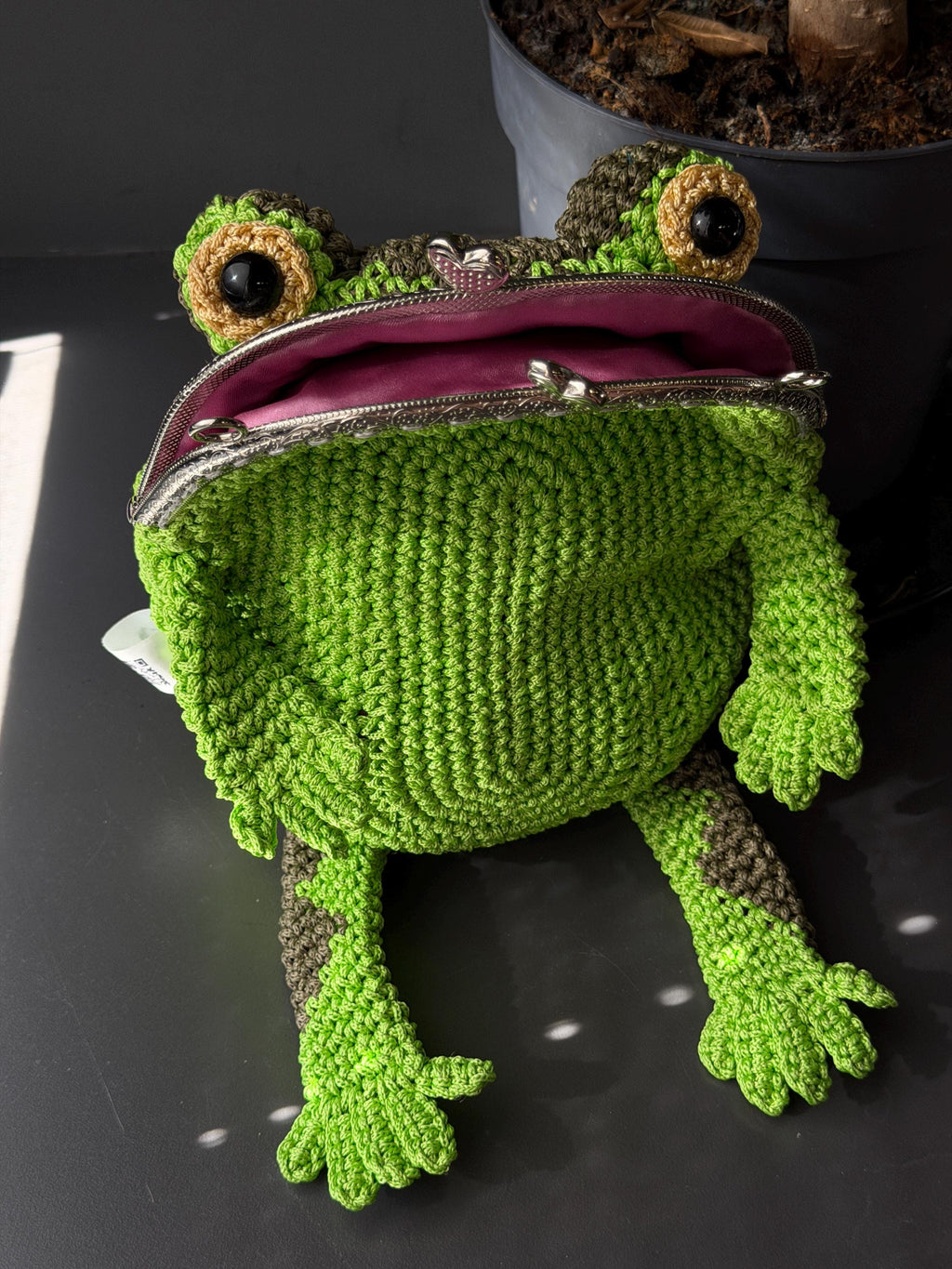 Goblincore Green Frog Bag – Crochet Frog Purse & Crossbody