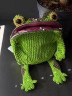 Goblincore Green Frog Bag – Crochet Frog Purse & Crossbody
