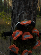 Chanterelle Mushroom Frog Bag, Crochet Frog Crossbody Bag, Mossy Forest Purse, Goblincore Cottagecore Handmade Bag