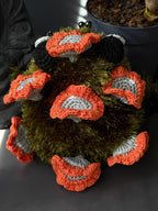 Chanterelle Mushroom Frog Bag, Crochet Frog Crossbody Bag, Mossy Forest Purse, Goblincore Cottagecore Handmade Bag