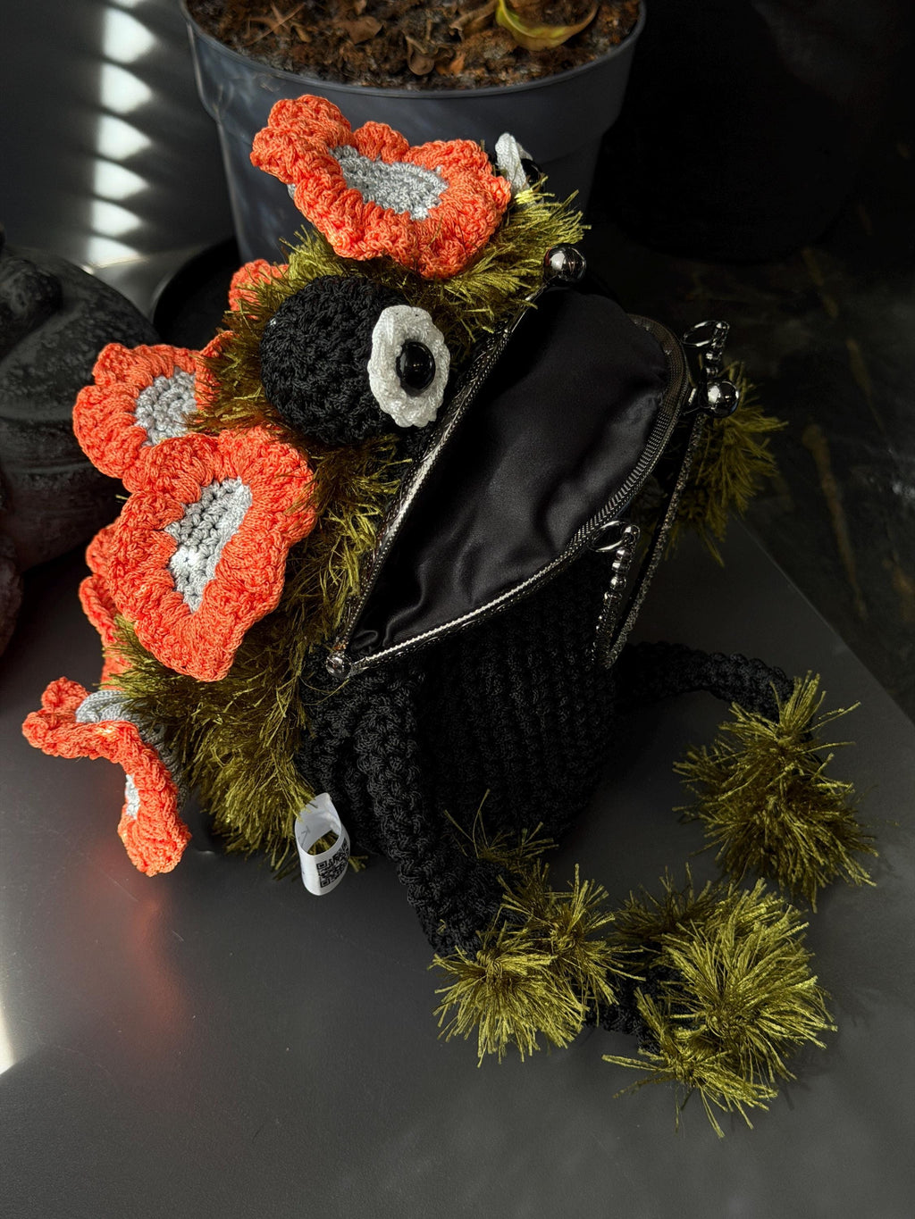 Chanterelle Mushroom Frog Bag, Crochet Frog Crossbody Bag, Mossy Forest Purse, Goblincore Cottagecore Handmade Bag