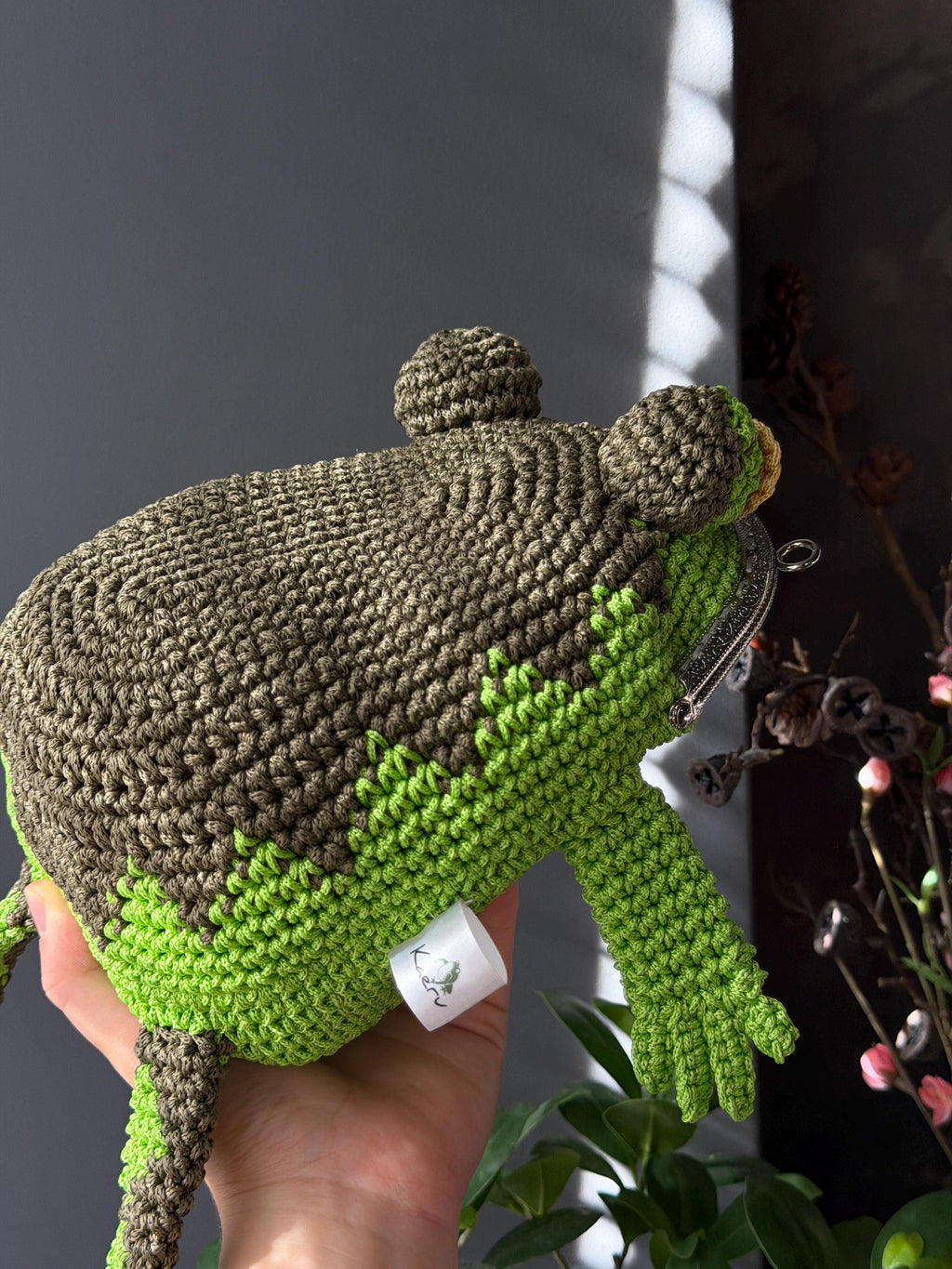 Goblincore Green Frog Bag – Crochet Frog Purse & Crossbody