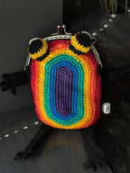 Rainbow Frog Crochet Purse – Colorful Handmade Frog Crossbody Bag