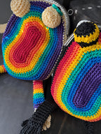 Rainbow Frog Crochet Purse – Colorful Handmade Frog Crossbody Bag