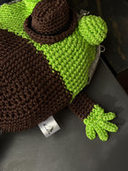 Detective Frog Crochet Bag, Frog Crossbody Purse, Handmade Frog Bag with Hat & Shoes, Cottagecore Frog Gift